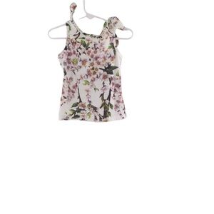 Doe A Deer Floral Girls Tie Shoulder Top Nwt